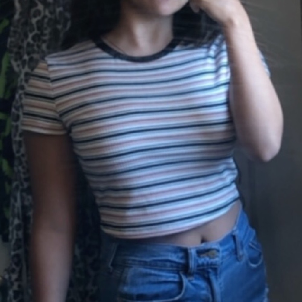 SHEIN cropped striped top